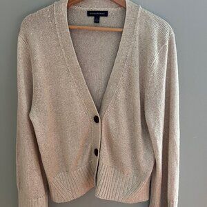 Metallic Banana Republic Cardigan - L - Champagne
